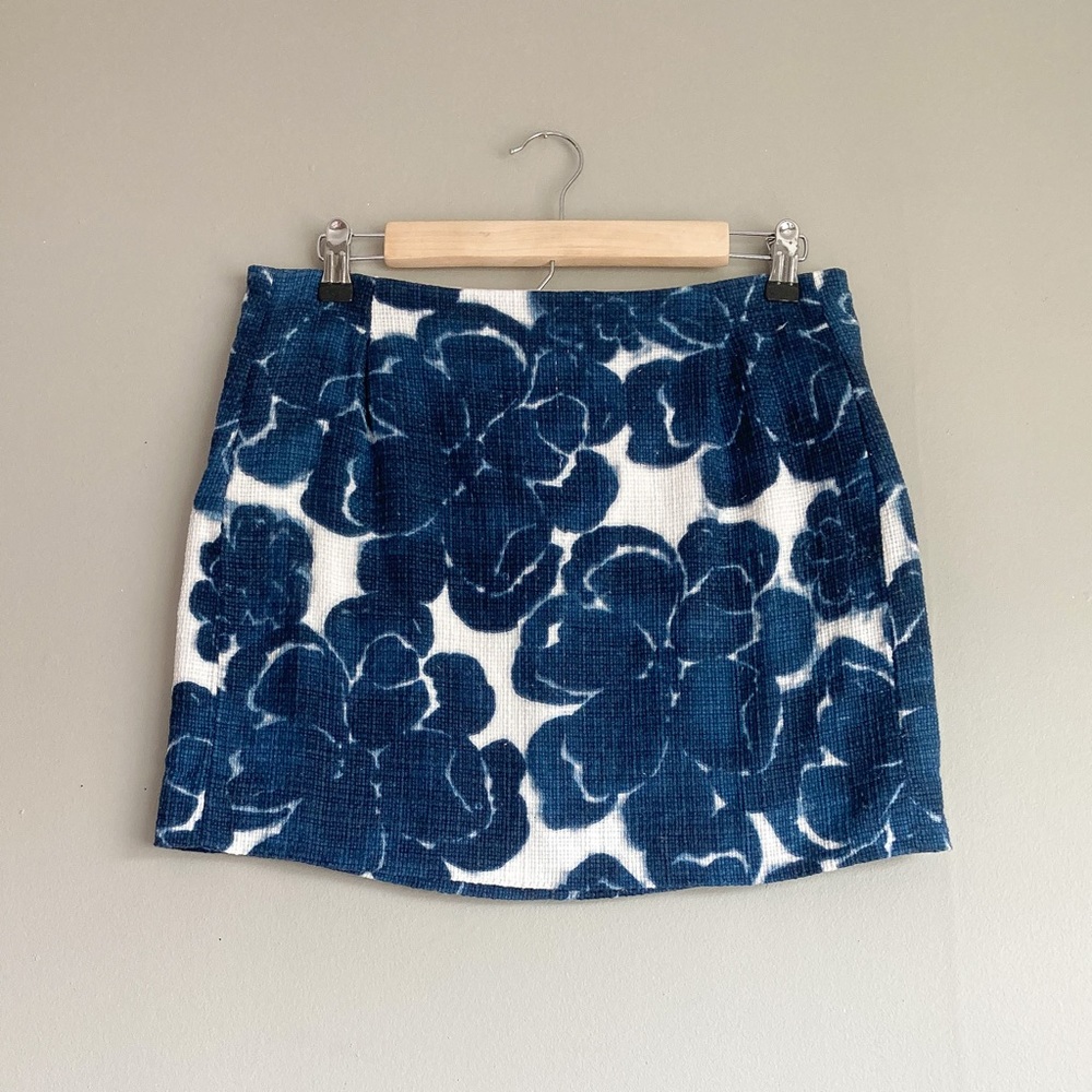 J. Crew Floral Cotton Knit Skirt